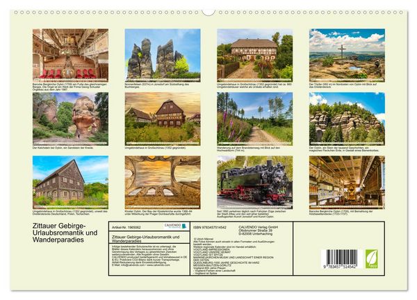Produktbild: Zittauer Gebirge-Urlaubsromantik und Wanderparadies (hochwertiger Premium Wandkalender 2026 DIN A2 quer), Kunstdruck in Hochglanz