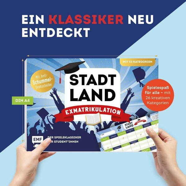 Produktbild: Stadt, Land, Exmatrikulation &ndash; Der Spieleklassiker f&uuml;r Studentinnen und Studenten