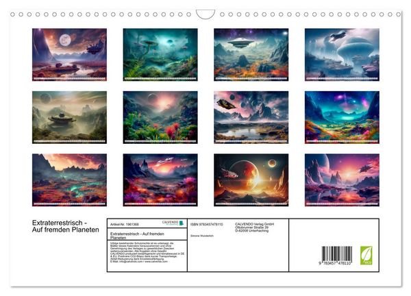 Produktbild: Extraterrestrisch - Auf fremden Planeten (Wandkalender 2026 DIN A3 quer), CALVENDO Monatskalender