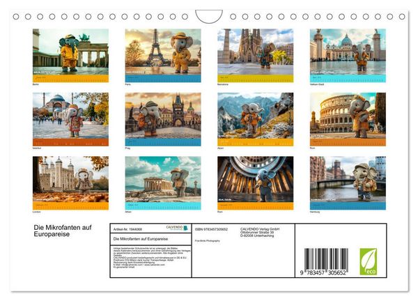 Produktbild: Die Mikrofanten auf Europareise (Wandkalender 2026 DIN A4 quer), CALVENDO Monatskalender
