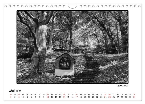 Produktbild: RH&Ouml;N SCHWARZ-WEISS (Wandkalender 2026 DIN A4 quer), CALVENDO Monatskalender