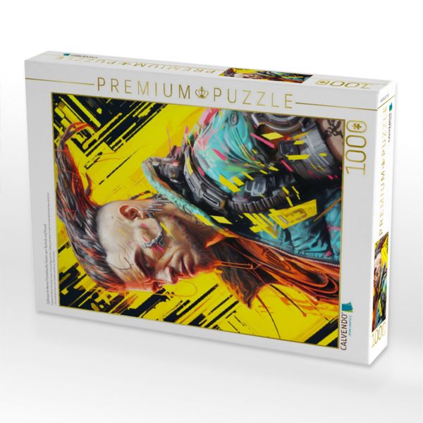 Produktbild: CALVENDO Puzzle Cyberpunk Heroe Futuristische Fusion von Technik und Kunst | 1000 Teile Lege-Gr&ouml;&szlig;e 64x48cm Foto-Puzzle f&uuml;r gl&uuml;ckliche Stunden