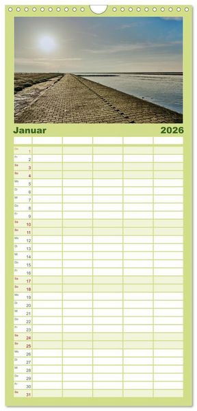 Produktbild: Familienplaner 2026 - K&uuml;stenregionen Deutschland mit 5 Spalten (Wandkalender, 21 x 45 cm) CALVENDO
