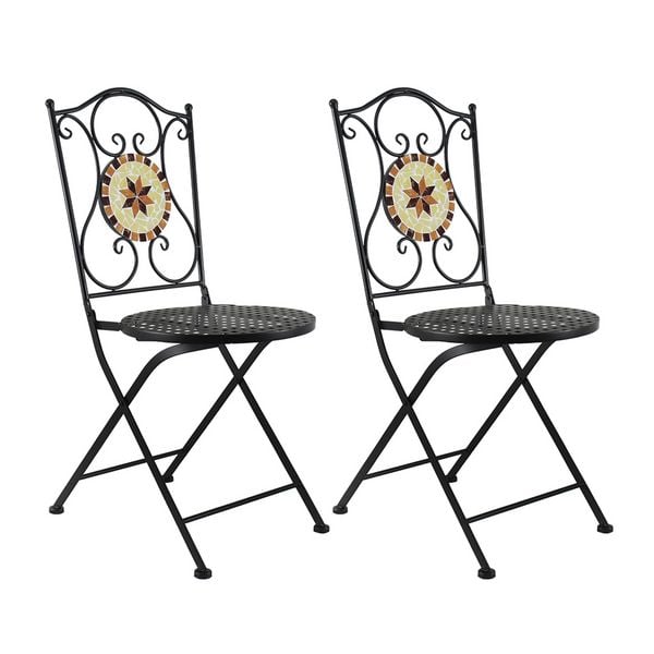 Produktbild: HTI-Living Gartenstuhl 2er-Set Metall Schwarz Kairo Gartenstuhl 2er-Set Metall Schwarz Kairo
