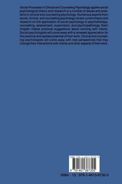 Produktbild: Social Processes in Clinical and Counseling Psychology