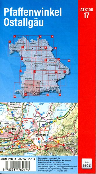 Produktbild: ATK100-17 Pfaffenwinkel, Ostallg&auml;u (Amtliche Topographische Karte 1:100000)