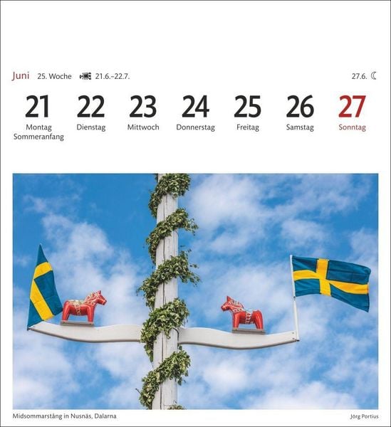 Produktbild: Schweden Sehnsuchtskalender 2027 - Wochenkalender mit 53 Postkarten