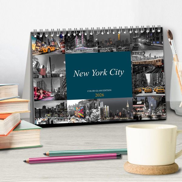 Produktbild: New York City - Color Glam Edition (Tischkalender 2026 DIN A5 quer), CALVENDO Monatskalender