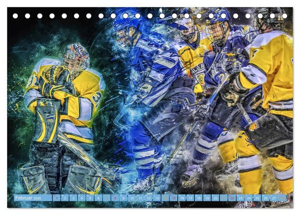 Produktbild: Eishockey - extrem cool (Tischkalender 2026 DIN A5 quer), CALVENDO Monatskalender