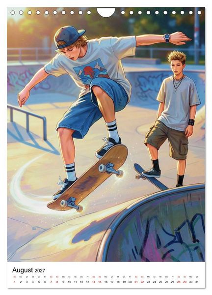 Produktbild: Level Up - Skate Vibes (Wandkalender 2027 DIN A4 hoch), CALVENDO Monatskalender