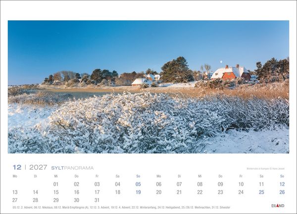Produktbild: Sylt Panorama-Postkartenkalender 2027 - Hans Jessel