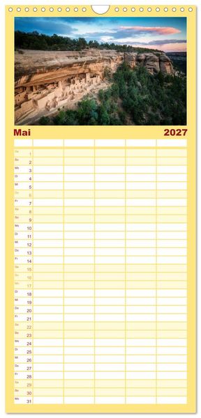 Produktbild: Familienplaner 2027 - Wild, Wide, West mit 5 Spalten (Wandkalender, 21 x 45 cm) CALVENDO