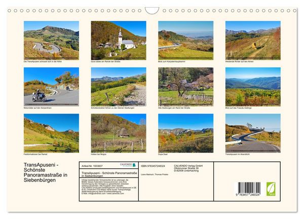 Produktbild: TransApuseni - Sch&ouml;nste Panoramastra&szlig;e in Siebenb&uuml;rgen (Wandkalender 2026 DIN A3 quer), CALVENDO Monatskalender