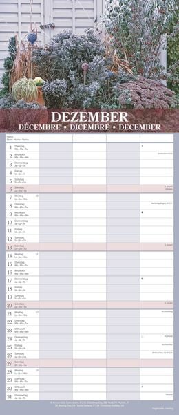 Gärten 2026 Familienplaner - Wandkalender - Familienkalender - 19,5x45