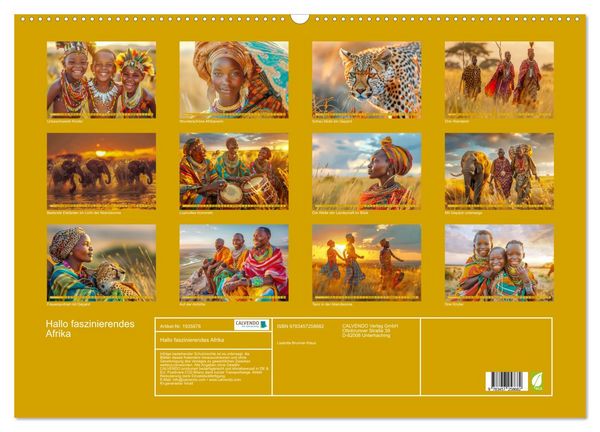 Produktbild: Hallo faszinierendes Afrika (Wandkalender 2026 DIN A2 quer), CALVENDO Monatskalender