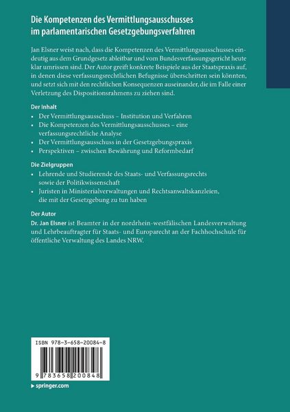 Produktbild: Die Kompetenzen des Vermittlungsausschusses im parlamentarischen Gesetzgebungsverfahren