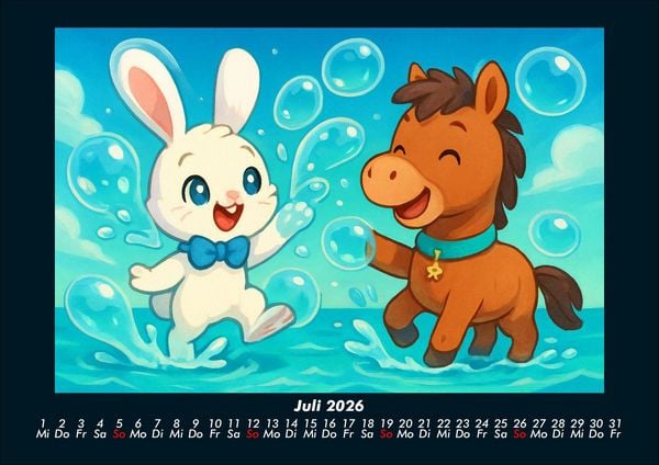 Produktbild: Bouncy & Huf - Im Weltraum 2026 Fotokalender DIN A4