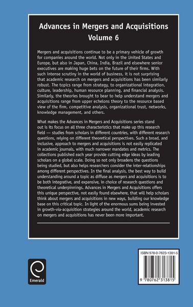 Produktbild: Advances in Mergers and Acquisitions