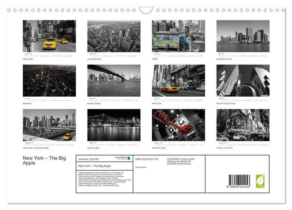 Produktbild: New York &ndash; The Big Apple (Wandkalender 2026 DIN A3 quer), CALVENDO Monatskalender