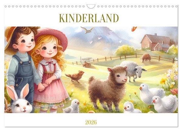 Produktbild: KINDERLAND (Wandkalender 2026 DIN A3 quer), CALVENDO Monatskalender