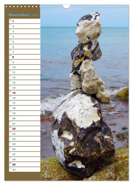 Produktbild: Steinmanderl - Der Steinm&auml;nnchen Geburtstagskalender (Wandkalender 2026 DIN A3 hoch), CALVENDO Monatskalender