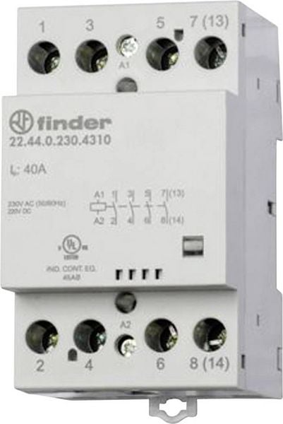 Produktbild: Finder 22.44.0.024.4310 Sch&uuml;tz 4 Schlie&szlig;er 24 V/DC, 24 V/AC 40A 1St.