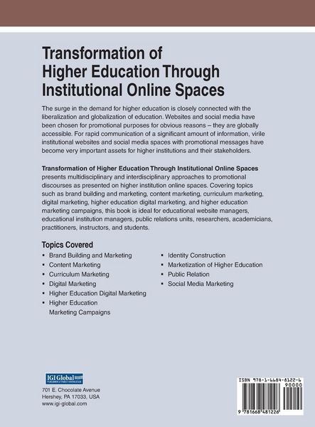 Produktbild: Transformation of Higher Education Through Institutional Online Spaces