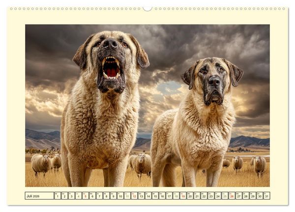 Produktbild: Kangal - Besch&uuml;tzer der Herde. Starke, selbstst&auml;ndige und furchtlose Hunde (hochwertiger Premium Wandkalender 2026 DIN A2 quer), Kunstdruck in Hochglanz