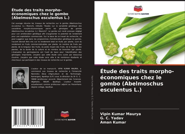 Produktbild: &Eacute;tude des traits morpho-&eacute;conomiques chez le gombo (Abelmoschus esculentus L.)