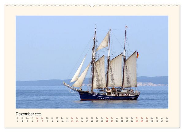 Produktbild: Unter vollen Segeln Traditionssegler auf der Ostsee (hochwertiger Premium Wandkalender 2026 DIN A2 quer), Kunstdruck in Hochglanz