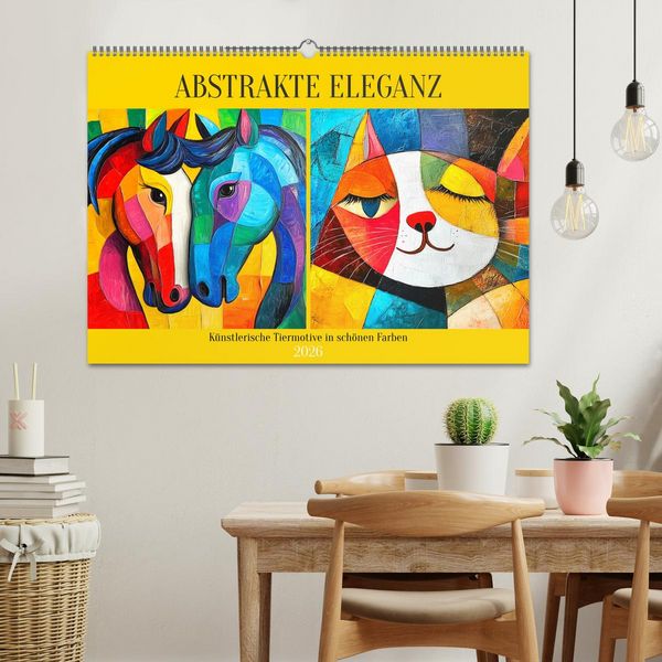 Produktbild: Abstrakte Eleganz. K&uuml;nstlerische Tiermotive in sch&ouml;nen Farben (Wandkalender 2026 DIN A2 quer), CALVENDO Monatskalender