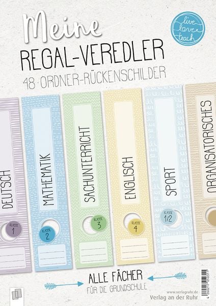 Produktbild: Meine Regal-Veredler &ndash; 48 Ordner-R&uuml;ckenschilder &ndash; alle F&auml;cher