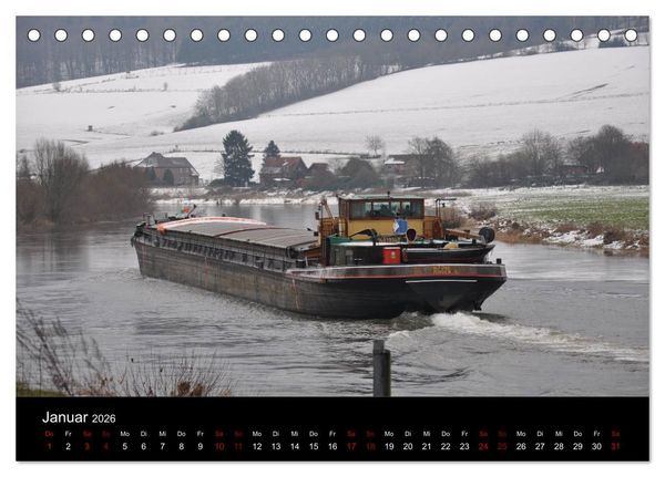 Produktbild: Schiffe auf der Oberweser (Tischkalender 2026 DIN A5 quer), CALVENDO Monatskalender