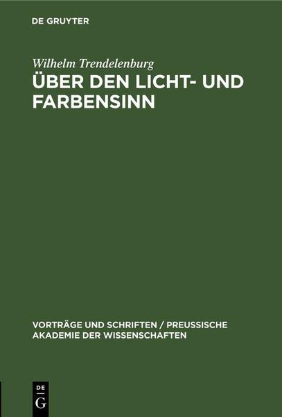 Produktbild: &Uuml;ber den Licht- und Farbensinn