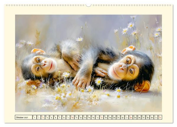 Produktbild: Schimpansen. Freude und Abenteuer im Dschungelreich (Wandkalender 2027 DIN A2 quer), CALVENDO Monatskalender