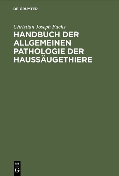 Produktbild: Handbuch der allgemeinen Pathologie der Hauss&auml;ugethiere