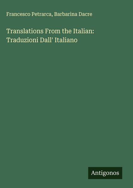Produktbild: Translations From the Italian: Traduzioni Dall' Italiano