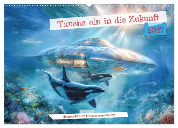 Produktbild: Tauche ein in die Zukunft - Science Fiction Unterwasserwelten (Wandkalender 2027 DIN A2 quer), CALVENDO Monatskalender