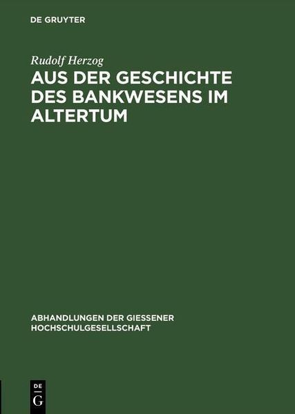 Produktbild: Aus der Geschichte des Bankwesens im Altertum