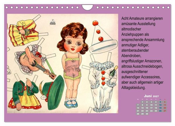 Produktbild: Papierpuppenpoesie (Wandkalender 2027 DIN A4 quer), CALVENDO Monatskalender
