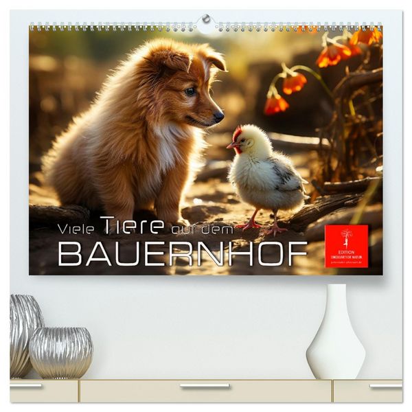 Viele Tiere auf dem Bauernhof (hochwertiger Premium Wandkalender 2026 DIN A2 quer), Kunstdruck in Hochglanz