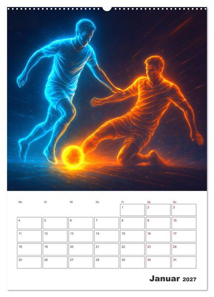 Produktbild: Vision Fu&szlig;ball Licht - Kraft - Spiel (Wandkalender 2027 DIN A2 hoch), CALVENDO Monatskalender