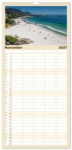Produktbild: Familienplaner 2027 - Kapstadt und seine Umgebung mit 5 Spalten (Wandkalender, 21 x 45 cm) CALVENDO