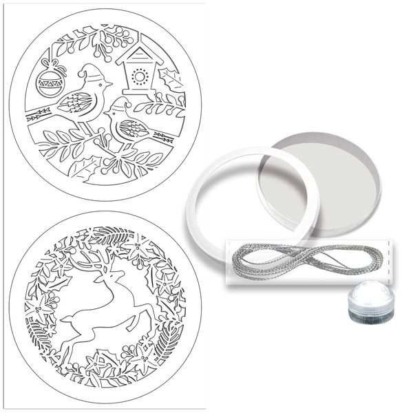 Produktbild: URSUS Light boxes "Birds & Reindeer", &Oslash; 15,3 cm