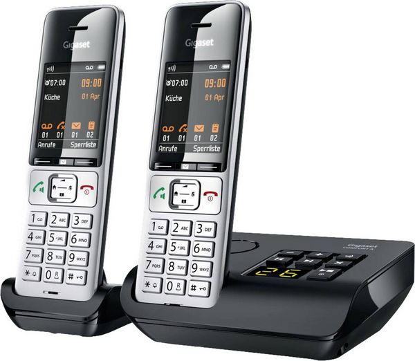Produktbild: Gigaset COMFORT 500A duo DECT, GAP Schnurloses Telefon analog Babyphone, Freisprechen, f&uuml;r H&ouml;rger&auml;te kompatibel, Headsetanschluss
