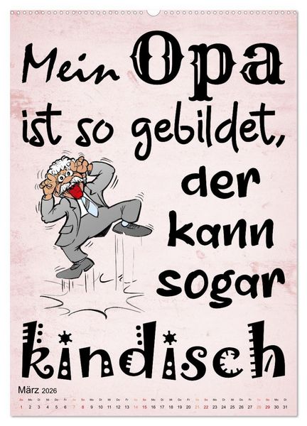 Produktbild: Opa ist der Coolste (Wandkalender 2026 DIN A2 hoch), CALVENDO Monatskalender