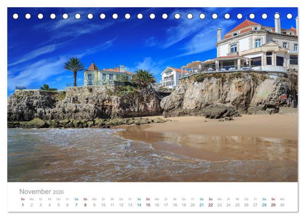 Produktbild: CASCAIS - die sch&ouml;nsten Badeorte Lissabons (Tischkalender 2026 DIN A5 quer), CALVENDO Monatskalender