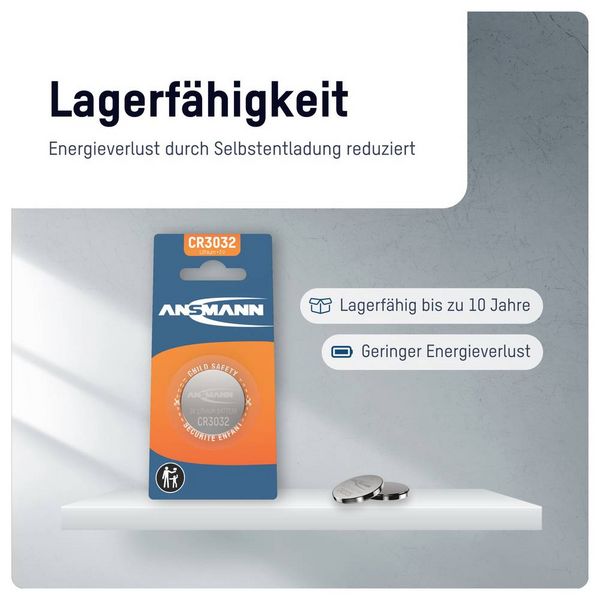 Produktbild: Ansmann Knopfzelle CR3032 3V 1 St. 550 mAh Lithium