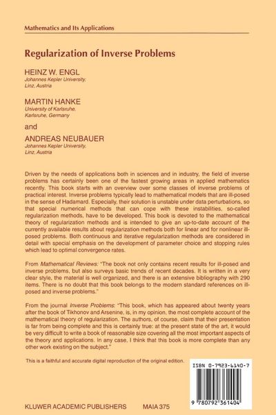 Produktbild: Regularization of Inverse Problems