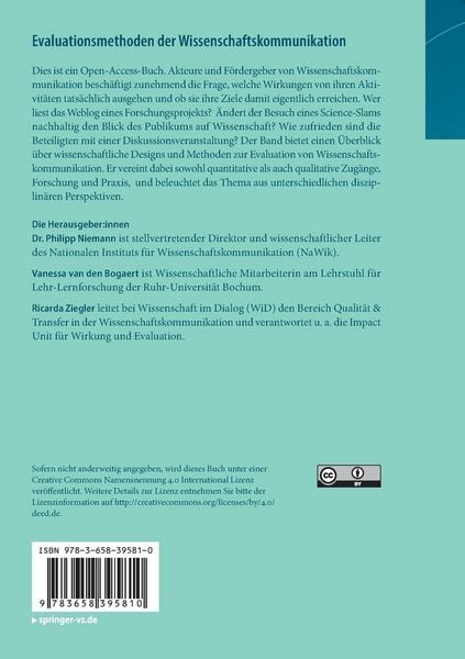 Produktbild: Evaluationsmethoden der Wissenschaftskommunikation